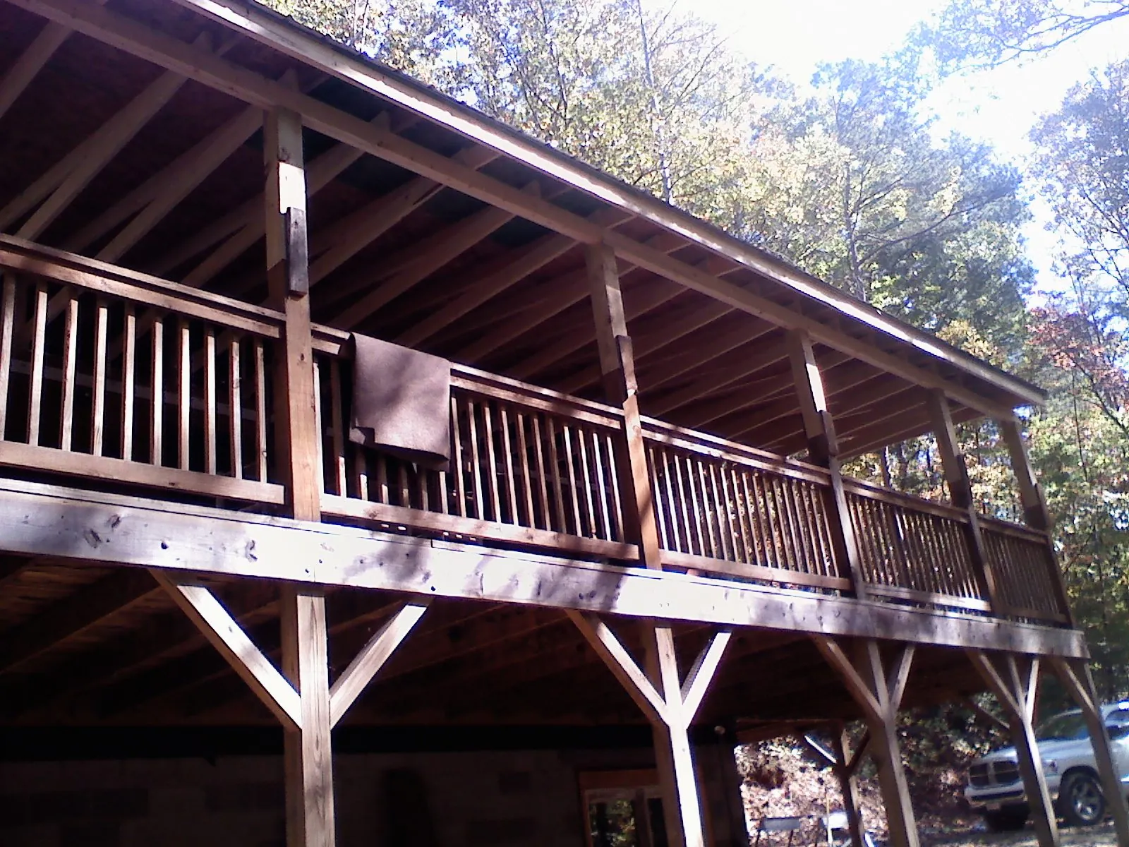 Timber framing under a new elevated porch and deck — Roof Leak Repair in White Haven by Roofing Brothers